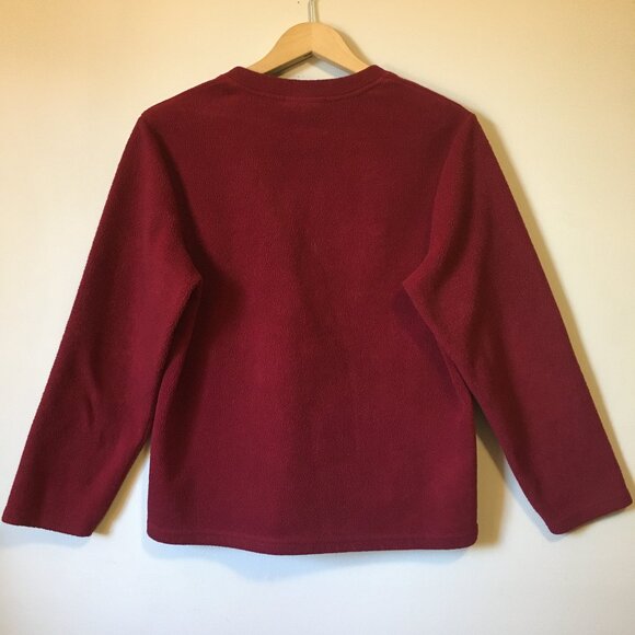 Carroll Reed Red Embroidered Fleece Pullover - Picture 3 of 16